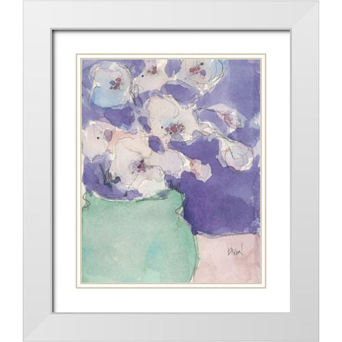 Floral Objects I White Modern Wood Framed Art Print with Double Matting by Dixon, Samuel