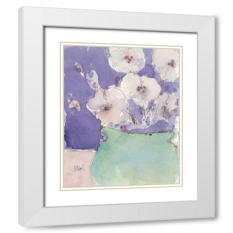 Floral Objects II White Modern Wood Framed Art Print with Double Matting by Dixon, Samuel