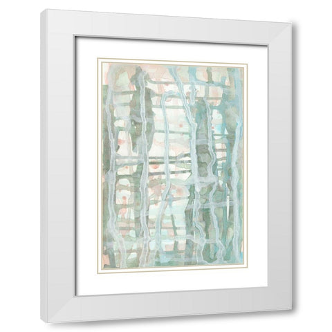 Lattice Memory II White Modern Wood Framed Art Print with Double Matting by Stramel, Renee W.