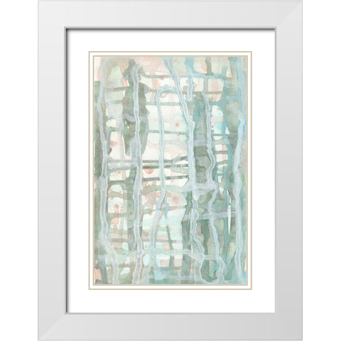 Lattice Memory II White Modern Wood Framed Art Print with Double Matting by Stramel, Renee W.