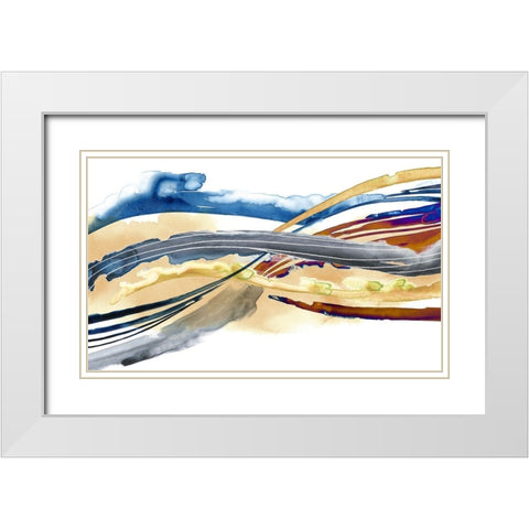 Soundwaves II White Modern Wood Framed Art Print with Double Matting by Popp, Grace