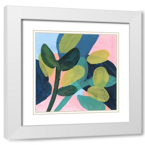 May Branches II White Modern Wood Framed Art Print with Double Matting by Wang, Melissa