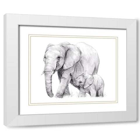 New Beginnings I White Modern Wood Framed Art Print with Double Matting by Wang, Melissa