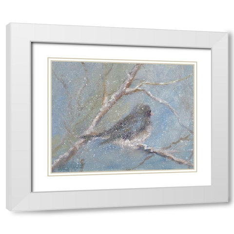 Chance of Snow II White Modern Wood Framed Art Print with Double Matting by Wendling, Marilyn