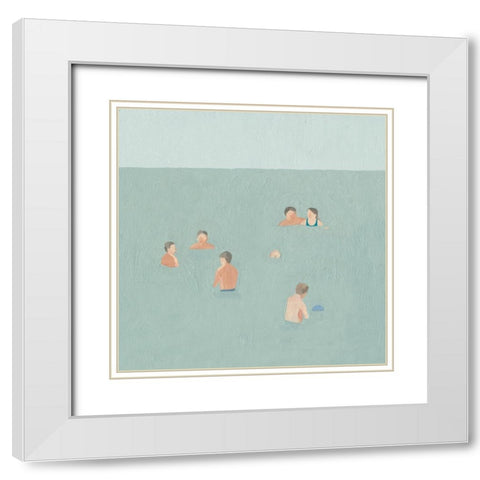The Swimmers II White Modern Wood Framed Art Print with Double Matting by Scarvey, Emma