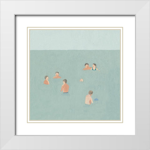 The Swimmers II White Modern Wood Framed Art Print with Double Matting by Scarvey, Emma