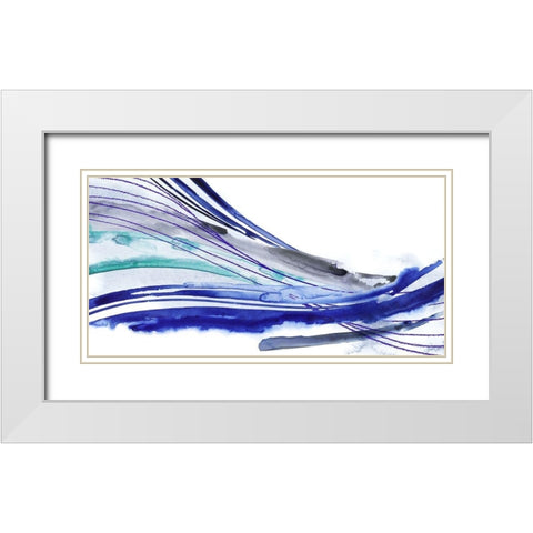 Wave Surge II White Modern Wood Framed Art Print with Double Matting by Popp, Grace