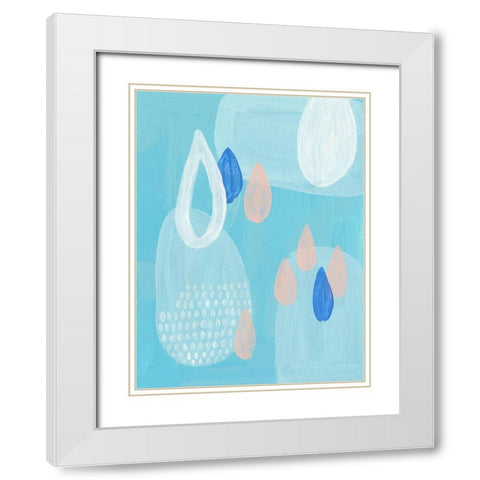 Azure I White Modern Wood Framed Art Print with Double Matting by Wang, Melissa