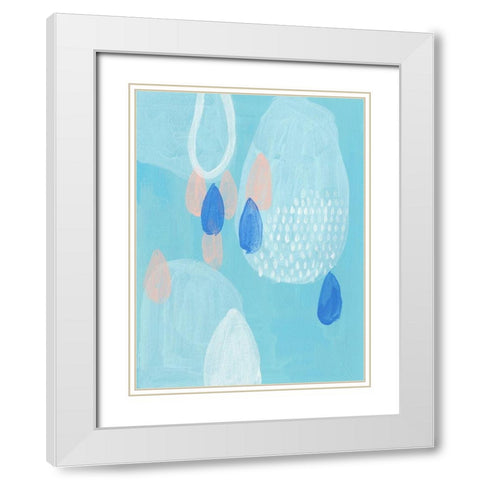 Azure II White Modern Wood Framed Art Print with Double Matting by Wang, Melissa