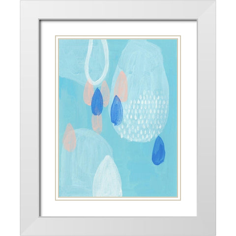 Azure II White Modern Wood Framed Art Print with Double Matting by Wang, Melissa