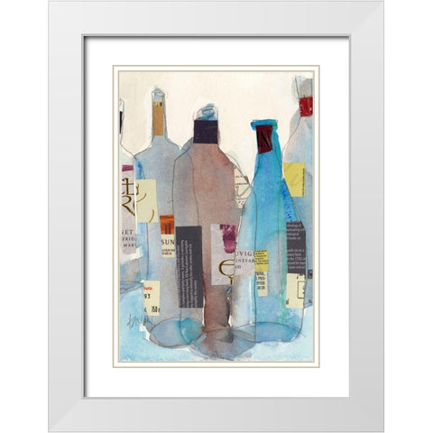 The Wine Bottles I White Modern Wood Framed Art Print with Double Matting by Dixon, Samuel