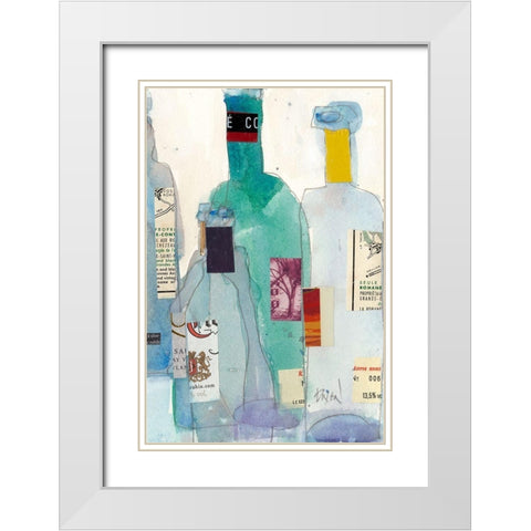 The Wine Bottles II White Modern Wood Framed Art Print with Double Matting by Dixon, Samuel