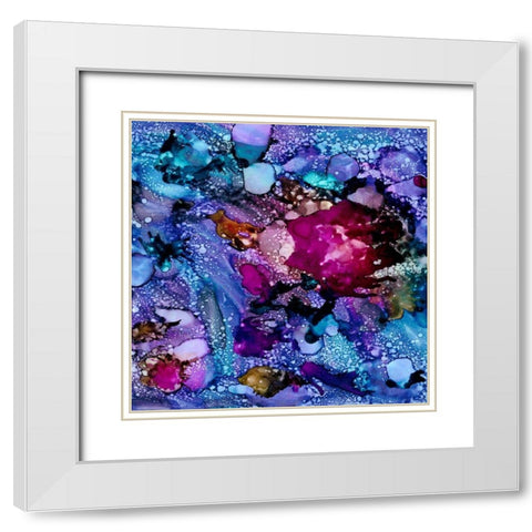 Purple Outburst I White Modern Wood Framed Art Print with Double Matting by Moore, Regina