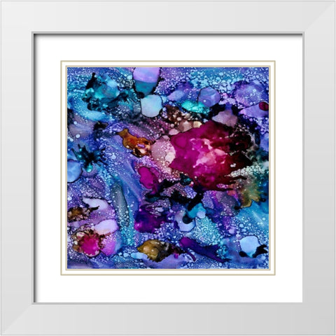 Purple Outburst I White Modern Wood Framed Art Print with Double Matting by Moore, Regina