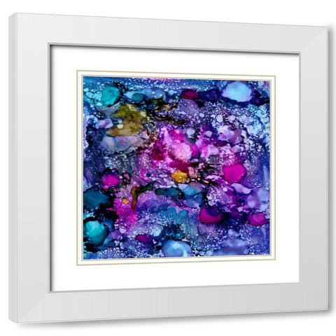 Purple Outburst II White Modern Wood Framed Art Print with Double Matting by Moore, Regina