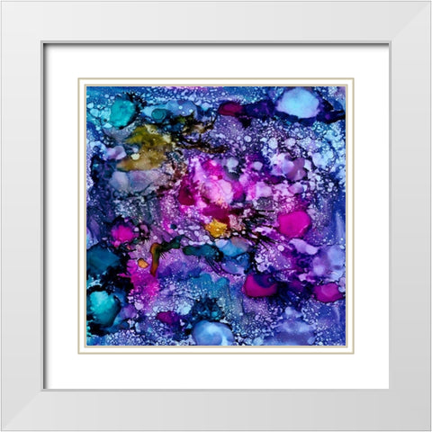 Purple Outburst II White Modern Wood Framed Art Print with Double Matting by Moore, Regina