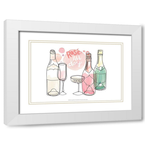 Champagne Wishes  II White Modern Wood Framed Art Print with Double Matting by Parker, Jennifer Paxton
