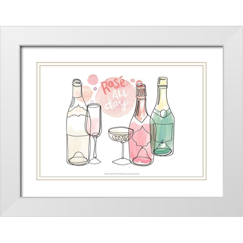 Champagne Wishes  II White Modern Wood Framed Art Print with Double Matting by Parker, Jennifer Paxton