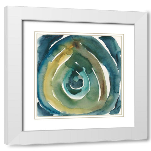 Peacock Reflection II White Modern Wood Framed Art Print with Double Matting by Zarris, Chariklia