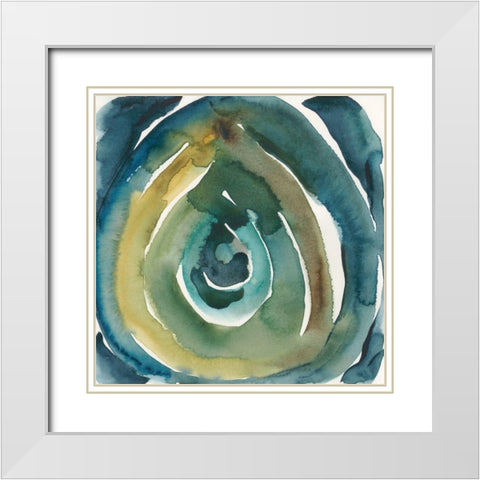 Peacock Reflection II White Modern Wood Framed Art Print with Double Matting by Zarris, Chariklia