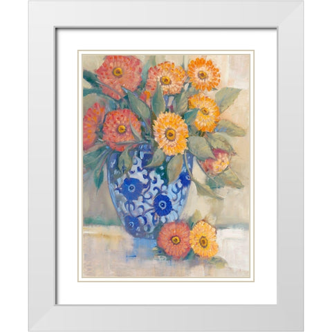 Oriental Bouquet I White Modern Wood Framed Art Print with Double Matting by OToole, Tim