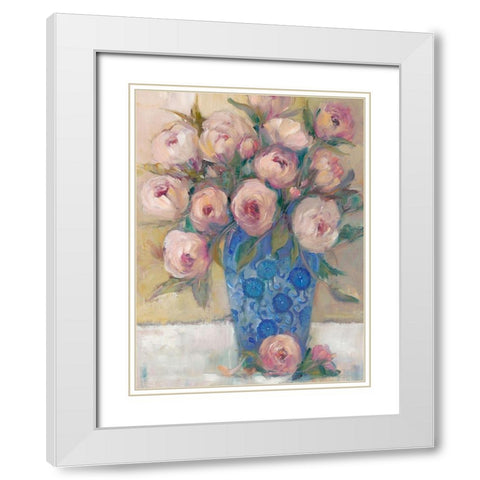 Oriental Bouquet II White Modern Wood Framed Art Print with Double Matting by OToole, Tim