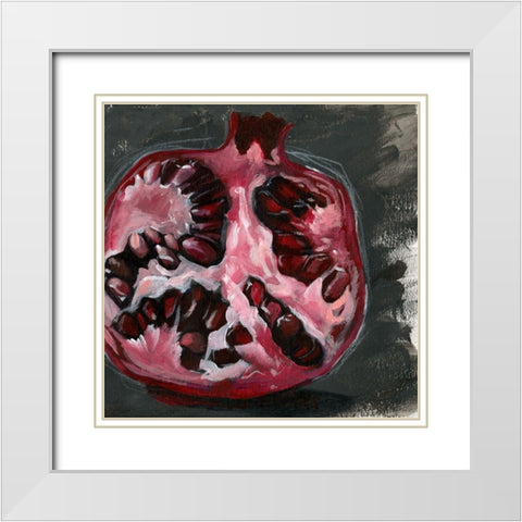 Pomegranate Study on Black II White Modern Wood Framed Art Print with Double Matting by Parker, Jennifer Paxton