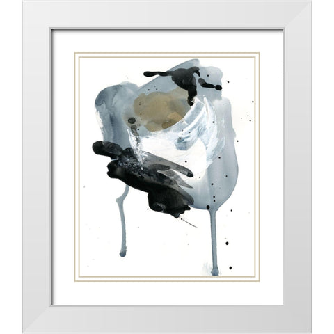 Raku Abstract II White Modern Wood Framed Art Print with Double Matting by Parker, Jennifer Paxton