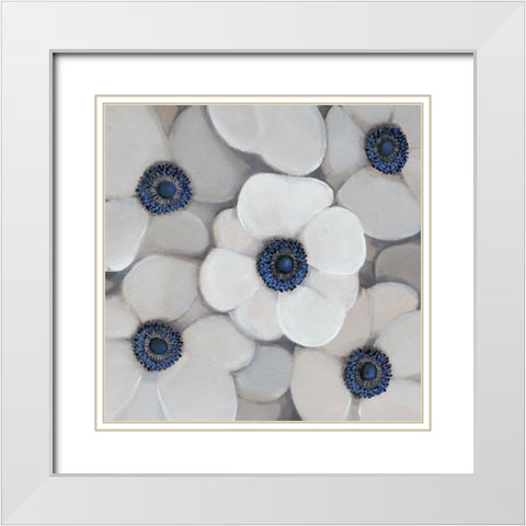 White Anemone I White Modern Wood Framed Art Print with Double Matting by OToole, Tim