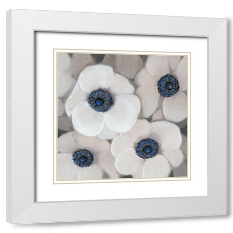 White Anemone II White Modern Wood Framed Art Print with Double Matting by OToole, Tim