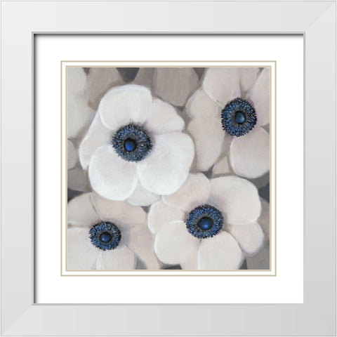 White Anemone II White Modern Wood Framed Art Print with Double Matting by OToole, Tim