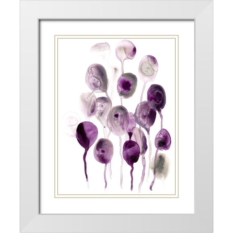 Plum Pods II White Modern Wood Framed Art Print with Double Matting by Vess, June Erica