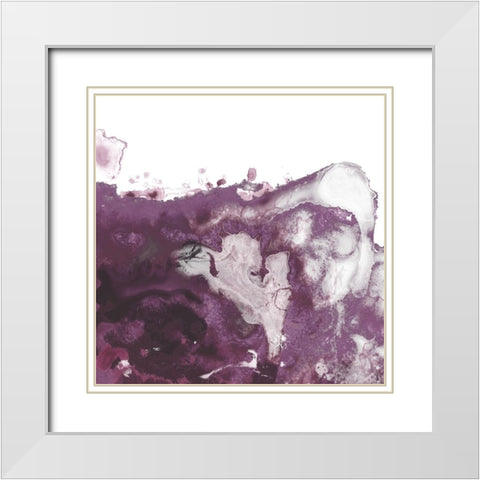 Orchid Wave I White Modern Wood Framed Art Print with Double Matting by Vess, June Erica