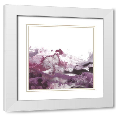 Orchid Wave III White Modern Wood Framed Art Print with Double Matting by Vess, June Erica