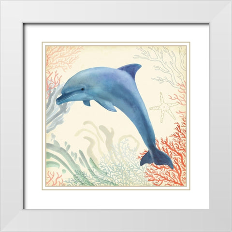 Underwater Whimsy II White Modern Wood Framed Art Print with Double Matting by Borges, Victoria