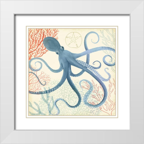 Underwater Whimsy III White Modern Wood Framed Art Print with Double Matting by Borges, Victoria