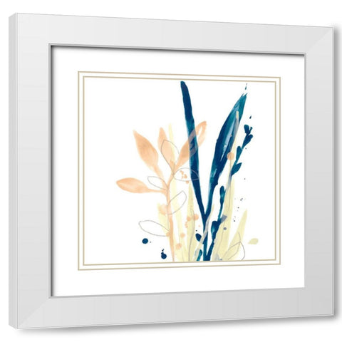 Botany Gesture IX White Modern Wood Framed Art Print with Double Matting by Vess, June Erica