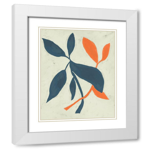 Tropic I White Modern Wood Framed Art Print with Double Matting by Zarris, Chariklia