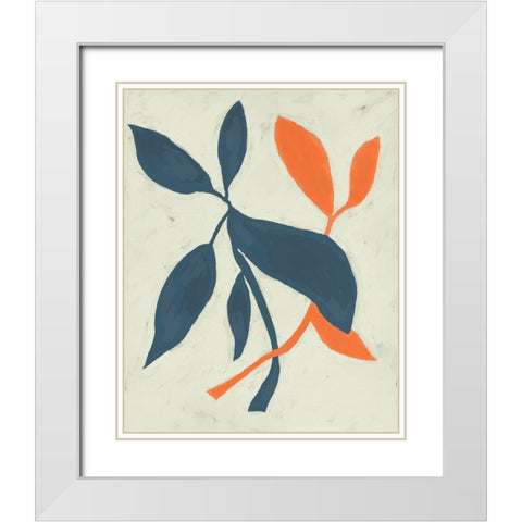 Tropic I White Modern Wood Framed Art Print with Double Matting by Zarris, Chariklia