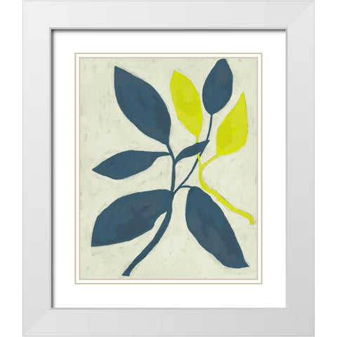 Tropic II White Modern Wood Framed Art Print with Double Matting by Zarris, Chariklia