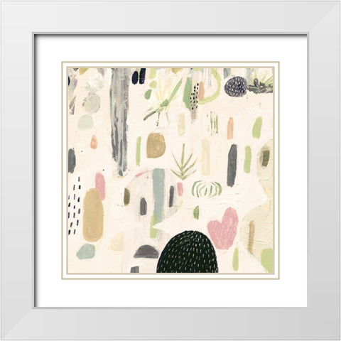 Saguaro Playground II White Modern Wood Framed Art Print with Double Matting by Borges, Victoria