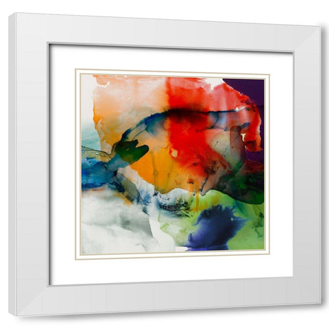 Vibrant Terrain I White Modern Wood Framed Art Print with Double Matting by Jasper, Sisa