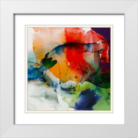 Vibrant Terrain I White Modern Wood Framed Art Print with Double Matting by Jasper, Sisa
