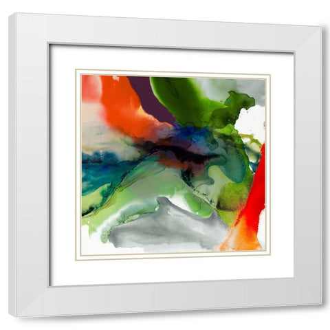 Vibrant Terrain II White Modern Wood Framed Art Print with Double Matting by Jasper, Sisa