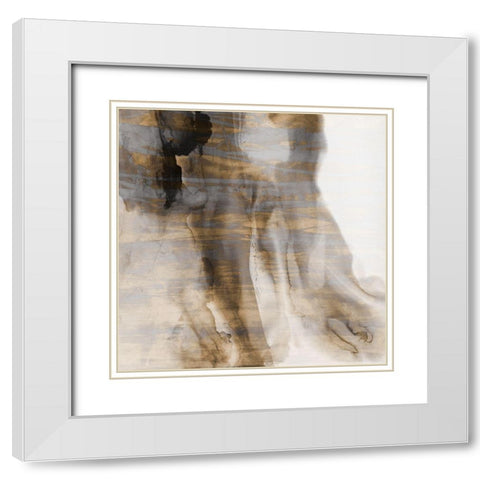 Surface I White Modern Wood Framed Art Print with Double Matting by Jasper, Sisa