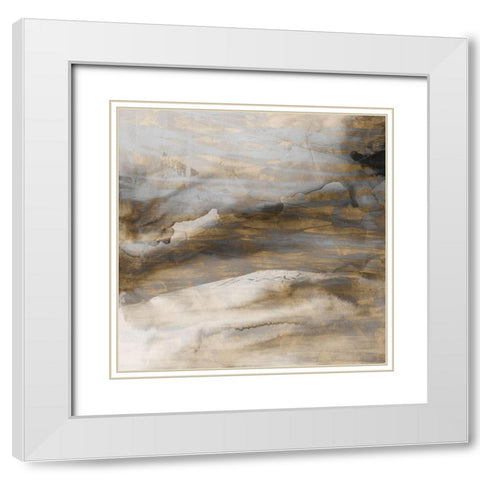 Surface II White Modern Wood Framed Art Print with Double Matting by Jasper, Sisa
