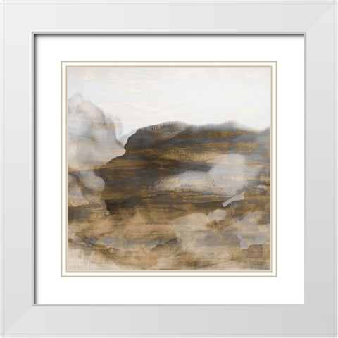 Surface III White Modern Wood Framed Art Print with Double Matting by Jasper, Sisa