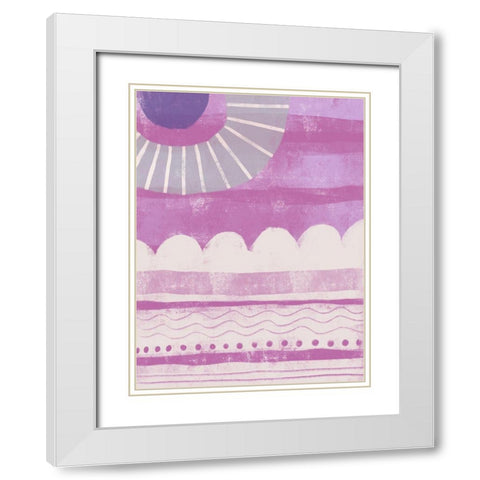 Pink Dream I White Modern Wood Framed Art Print with Double Matting by Deans, Karen