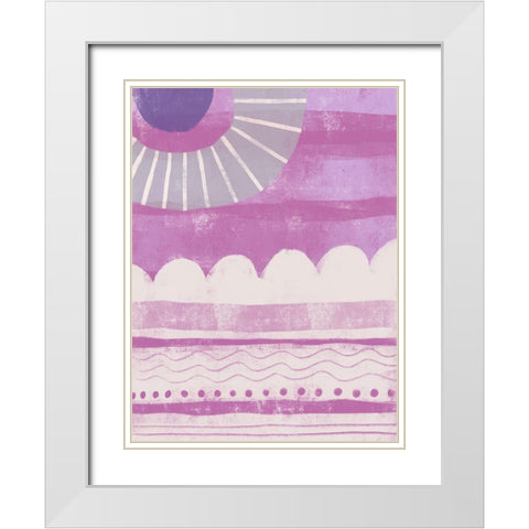Pink Dream I White Modern Wood Framed Art Print with Double Matting by Deans, Karen