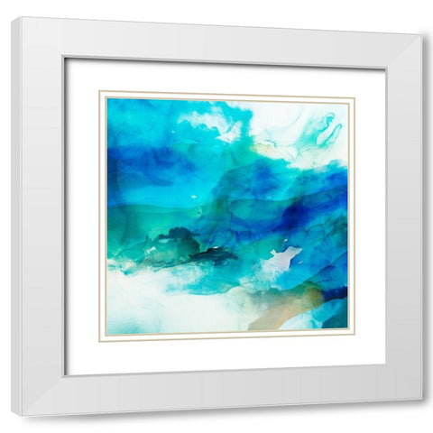 Ephemeral Blue I White Modern Wood Framed Art Print with Double Matting by Jasper, Sisa